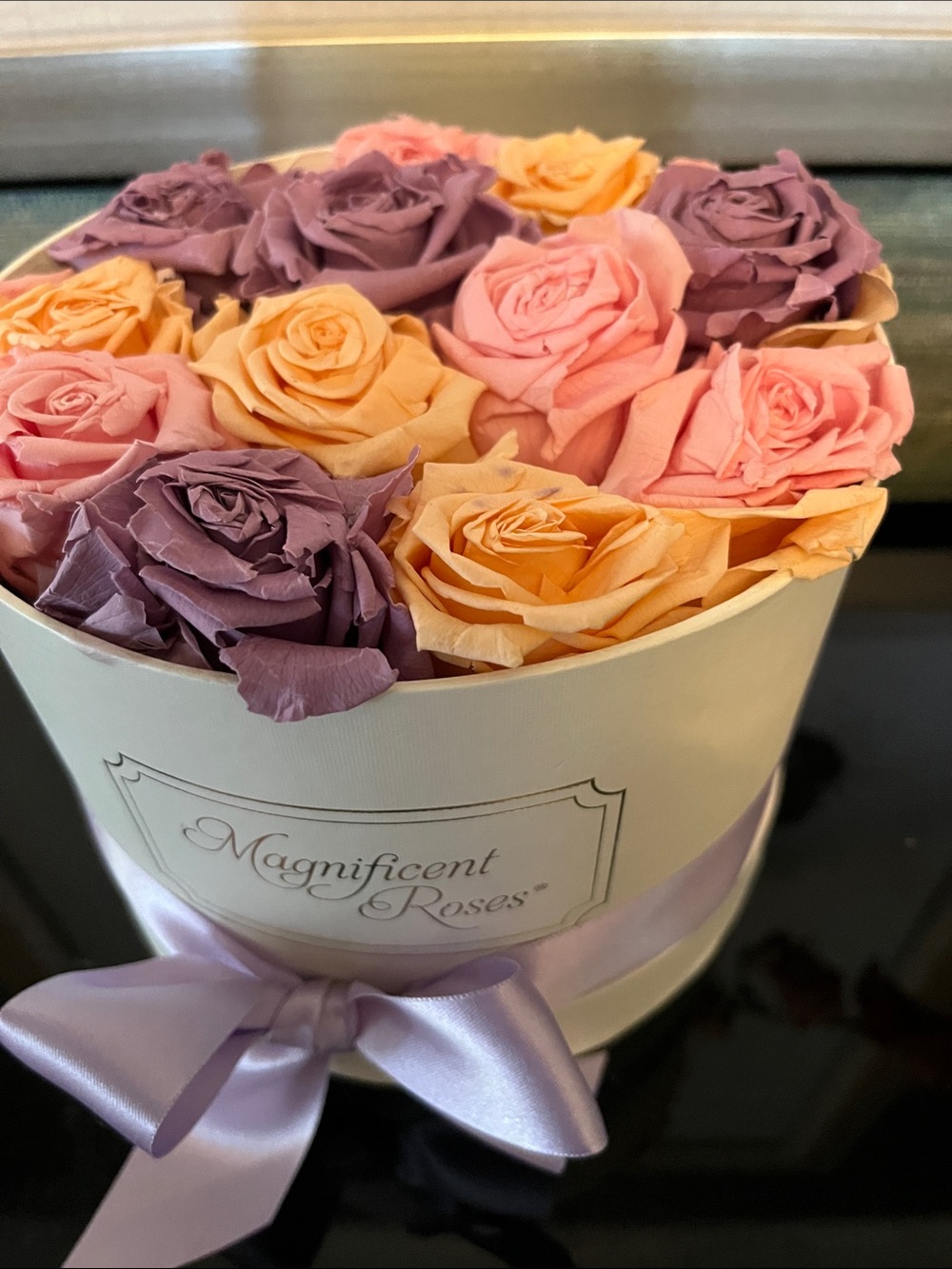 Luxury Long Lasting Preserved MAGNIFICENT 🥀ROSES🌹Lavender & Peach Forever NWT